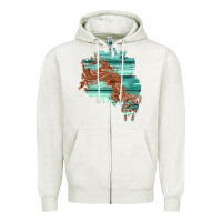 Wood Leather Patch Zipper Hoodie | Teevron