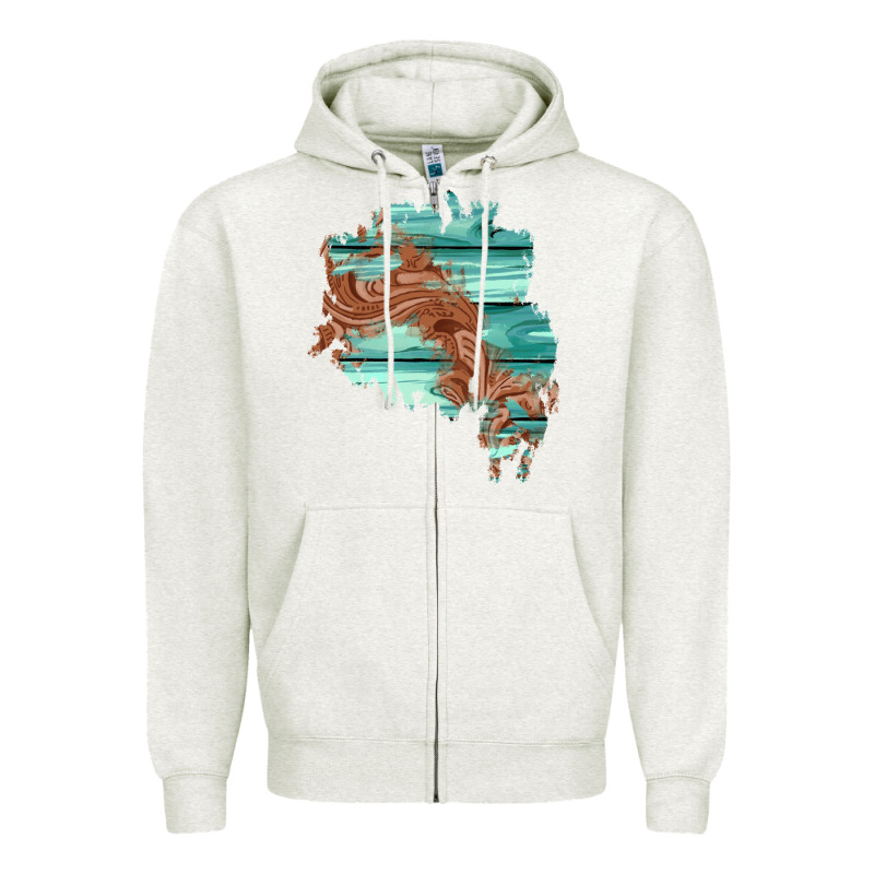 Wood Leather Patch Zipper Hoodie by AdoDesignShop | Teevron