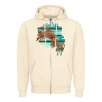 Sandshell wood leather patch Zipper Hoodie - AdoDesignShop
