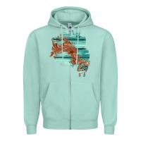 Seafoam wood leather patch Zipper Hoodie - AdoDesignShop