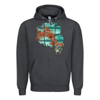 Smoke wood leather patch Zipper Hoodie - AdoDesignShop