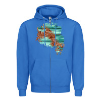 True Royal wood leather patch Zipper Hoodie - AdoDesignShop