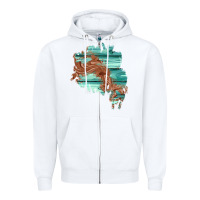 White wood leather patch Zipper Hoodie - AdoDesignShop