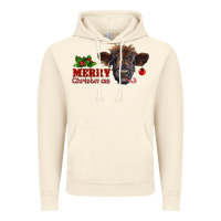 Vintage Artic merry christmas highland calf with candy cane Vintage Hoodie - RanaPortraitStore