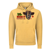 Merry Christmas Highland Calf With Candy Cane Vintage Hoodie | Teevron