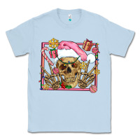 Dusty Blue pink christmas skeleton Classic Tee - AdoDesignShop