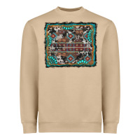 Mushroom aztec background with gemstone and cowhide Heavyweight Sweatshirt - RanaPortraitStore