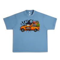Pebble Blue happy halloween truck Urban Heavy Tee - CowhideDigitalArt