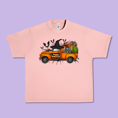 Happy Halloween Truck Urban Heavy Tee Designed By Cowhidedigitalart