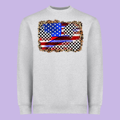 Race American Flag Heavyweight Sweatshirt Designed By Zillion Design Studio