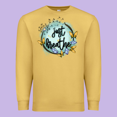Just Breathe Premium Sweatshirt Designed By Maliassmallbusiness