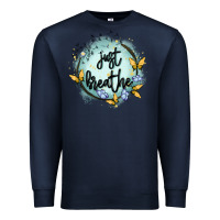 Navy just breathe Premium Sweatshirt - MaliasSmallBusiness
