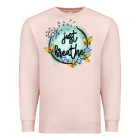 Pale Pink just breathe Premium Sweatshirt - MaliasSmallBusiness