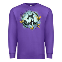 Purple just breathe Premium Sweatshirt - MaliasSmallBusiness