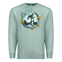 Seafoam just breathe Premium Sweatshirt - MaliasSmallBusiness
