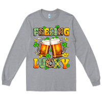 Heather Grey feeling lucky Long Sleeve Tee - Artiststas