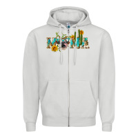 Dove Grey western mama cow Zipper Hoodie - Artiststas