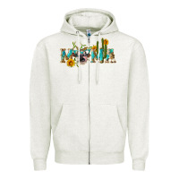 Oatmeal Heather western mama cow Zipper Hoodie - Artiststas