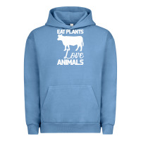 Pigment Pebble Blue Eat Plants Love Animals Urban Hoodie - Bettercallsaul