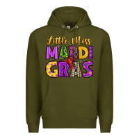 Army Green little miss mardi gras Premium Hoodie - LillyAllenDesigns