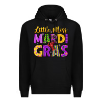 Black little miss mardi gras Premium Hoodie - LillyAllenDesigns