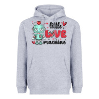 Heather Grey little love machine Heavyweight Hoodie - MaliasSmallBusiness