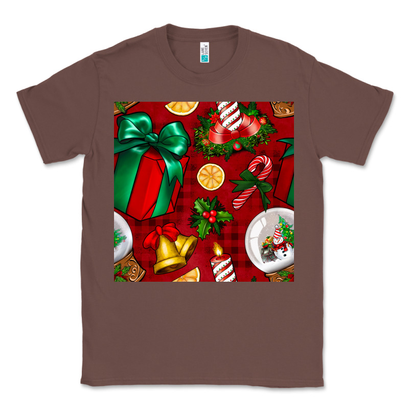 Christmas Snow Globe Seamless Pattern Classic Tee by BundleAndBundleShop | Teevron