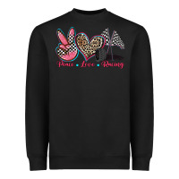Black peace love racing Heavyweight Sweatshirt - Zillion Design Studio