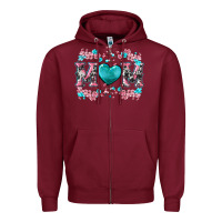 Burgundy cherry blossoms mom Zipper Hoodie - Artiststas