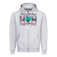 Heather Grey cherry blossoms mom Zipper Hoodie - Artiststas