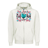 Oatmeal Heather cherry blossoms mom Zipper Hoodie - Artiststas
