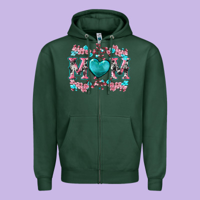 Cherry Blossoms Mom Zipper Hoodie Designed By Artiststas