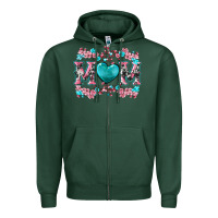 Sports Green cherry blossoms mom Zipper Hoodie - Artiststas