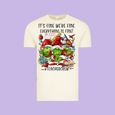 It's Fine We're Fine Everythıng Is Fine! Vintage Tee Designed By Fadigitalartstudio