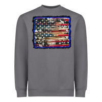 Storm american flag with cowhide background Heavyweight Sweatshirt - RanaPortraitStore