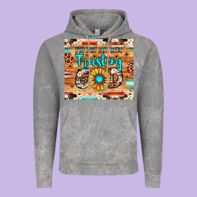 I'm Just Out Here Trusting God Vintage Hoodie Designed By Jahusdesignshop