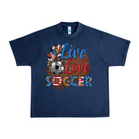 Navy live love soccer Urban Heavy Tee - HRA Design Shop