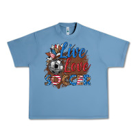 Pebble Blue live love soccer Urban Heavy Tee - HRA Design Shop