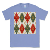 Colony Blue christmas diamond plaid seamless pattern Classic Tee - BundleAndBundleShop
