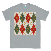 Heather Grey christmas diamond plaid seamless pattern Classic Tee - BundleAndBundleShop