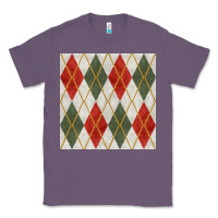 Lavender christmas diamond plaid seamless pattern Classic Tee - BundleAndBundleShop