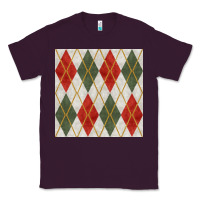 Plum christmas diamond plaid seamless pattern Classic Tee - BundleAndBundleShop