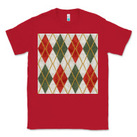 Red christmas diamond plaid seamless pattern Classic Tee - BundleAndBundleShop