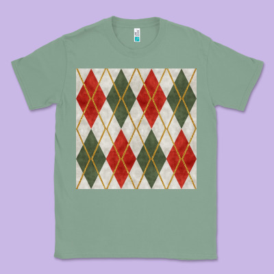 Christmas Diamond Plaid Seamless Pattern Classic Tee Designed By Bundleandbundleshop