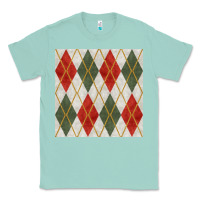 Seafoam christmas diamond plaid seamless pattern Classic Tee - BundleAndBundleShop