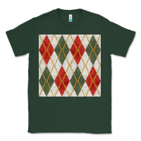 Sports Green christmas diamond plaid seamless pattern Classic Tee - BundleAndBundleShop