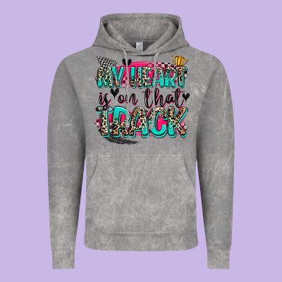 My Heart Is On That Track Vintage Hoodie Designed By Zillion Design Studio