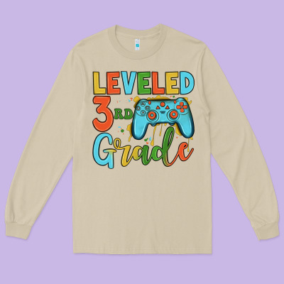 Leveled 3rd Grade Long Sleeve Tee Designed By Jahusdesignshop