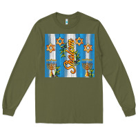 Army Green shalom with star of david Long Sleeve Tee - AdoDesignShop