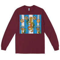Burgundy shalom with star of david Long Sleeve Tee - AdoDesignShop